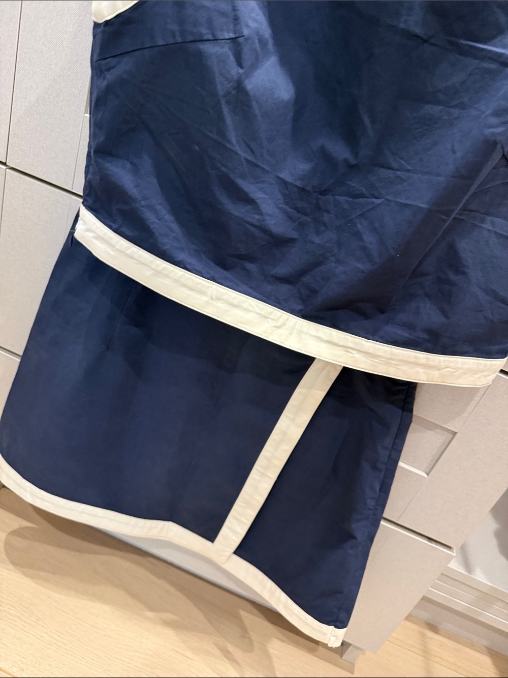 Commense Navy and Cream Contrast Trim Two-Piece Mini Set - Picture 3 of 5